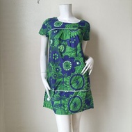 Marimekko Cotton dress / Floral print Simple Beach dress / Size 34