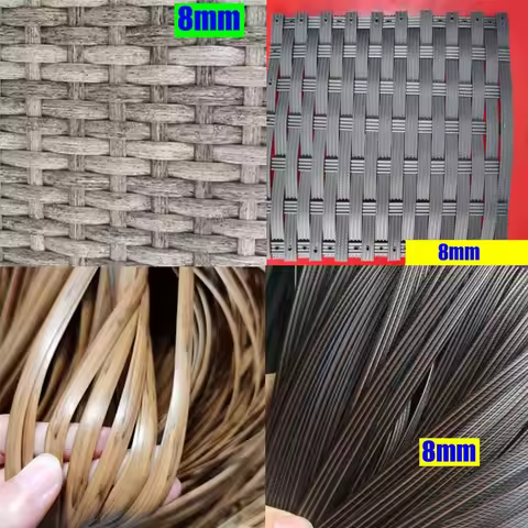 500g Retro Gradient Synthetic Flat Rattan Material Diy Crafts Roll Weaving Knit Repair Furniture Sof