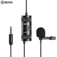 BOYA BY-M1 Pro II Universal Clip-on Microphone Omni-directional Condenser Lapel Mic 3.5mm TRRS Plug 6M Long Cable Plug-and-Play for Smartphone Camera Camcorder Audio Recorder Computer