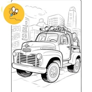 Truck Coloring Pages (Anime Chibi style) - Set of 10 A4 A5 Coloring Pages - COLORING PAGES
