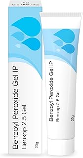 Savle Benxop 2.5% Benzoyl Peroxide Gel (20 g / 0.70 oz) - Topical Skincare Gel for Oil-Prone and Con