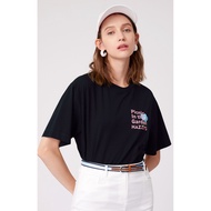 Hazzys Haggis loose chest print T-shirt women's new summer casual t-shirt  0519