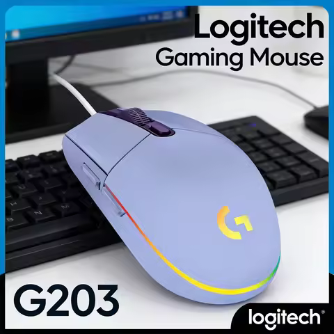 G203 Gaming Office Mouse 1ms Report Rate RGB Light Effect for Workspace