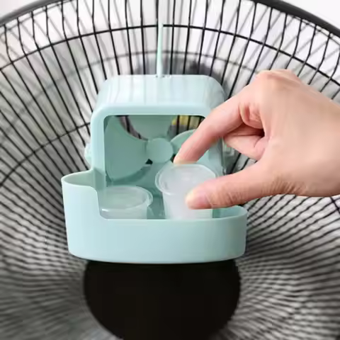 Fan Cooling Attachment Hangable Ice Box Cup Device Fan Air Cooler Attachment with 4 Ice Box for Summ