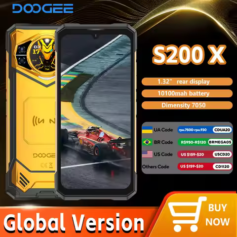 DOOGEE S200 X 5G 12GB 512GB Rugged Phone MTK Dimensity 7050 10100mAh 33W battery 6.72” FHD+120Hz IPS