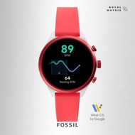 Jam Tangan Wanita Fossil Sport Smartwatch Red Rubber Sillicone Casual Mewah Original FTW6052