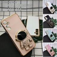Samsung Galaxy A04 A14 4G 5G A34 A54 Cute Spaceman Mobile Phone Stand Housing Holder DIY Soft Silico