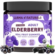 Llama Naturals Elderberry Gummies for Adults, Vegan, Organic Immune Support Supplement with Vitamin 