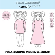 Pakaian gadis muslim POLA KURUNG MODEN BUDAK | POLA KURUNG MODEN KANAK-KANAK | POLA BAJU SAHAJA