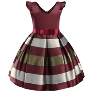 ZZOOI Kids Girl Striped Dresses Christmas Flower Girl Party Princess Dresses Children Clothes For 2 