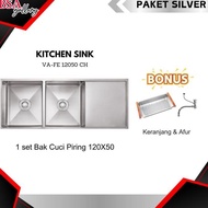 Re4Dy Kitchen Sink Stainless Valpra Vhe 12050 + Rak /Bak Cuci Piring
