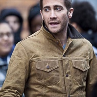 Red Style American Retro Type 3 Oil-Wax Jacket with Corduroy Collar - Men's Autumn/Winter Waterproof