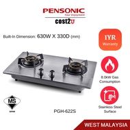Pensonic 2 Burners Built-In Hob | PGH-622S (Gas Cooker Gas Stove Dapur Gas Cooker Hob Stainless Stee