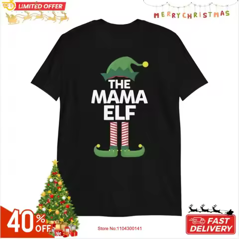 THE MAMA ELF T Shirt Family Funny Christmas Holiday Elves Matching xMas vintage Washed Top For Every