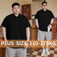 【Plus Size】110-175KG Polo Shirts Men Oversize Short Sleeve Cotton Loose Business Big Black Tops 8XL 