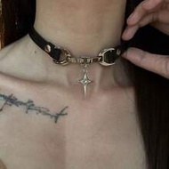 1pc Y2K Charm PU Leather Sexy Retro Necklace, Suitable For Women, Baddie Goth Style Jewelry Accessor