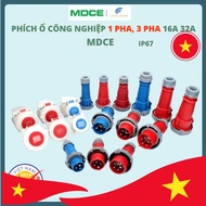 MDCE 1-phase 3-phase industrial 16A 32A socket plug, IP67 protection level