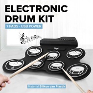 DRUM ELEKTRIK PORTABLE (REAL SOUND) ELECTRONIC DRUM KIT 7 PADS ROLL UP