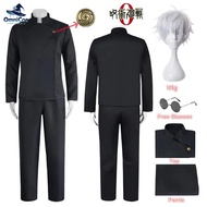 Jujutsu Kaisen Gojo Satoru Cosplay Costume High School Uniform Gojo Satoru Cosplay Wig Halloween Cos