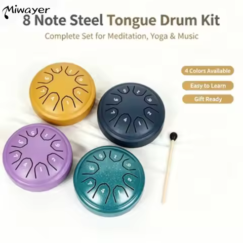 Miwayer 8 Tone 4.5 Inch Steel Tongue Drum Mini Handpan with Mallets Portable Meditation Percussion I