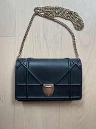 Dior diorama black lambskin woc wallet on chain