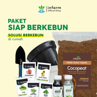 Infarm Paket Siap Peralatan Berkebun Pot Benih Nutrisi AB Mix Media Cocopeat Sekop