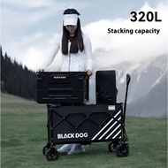 Territory BLACKDOG Foldable Camping Wagon Hand Pull Cart w/ Detachable Wheels
