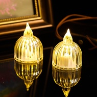 Creative Electronic Candles Tea Lamps / Battery Power Flameless Candle Lantern Light / Xmas Halloween Wedding Party Decor / Romantic LED Transparent Crystal Candles Night Light