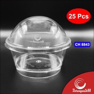 [25 Pcs] Jelly Cup Gelas Puding Agar-agar CH 8843 Bulat + Lid 150 ml