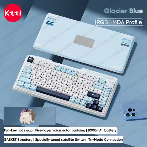 KZZI K75 V2 Wireless Mechanical Keyboard 75% Hot Swap RGB Customized Gaming Office Bluetooth 2.4G Wi