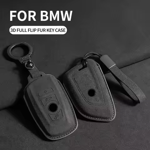 Suede Car Key Case Cover Protector Shell For BMW 2020-2024 G20 G30 X1 X3 X4 X5 45e G05 X6 F20 G21 F4