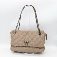 Chanel 香奈兒 奶茶色 復古牛皮 鏈條 單肩包 托特包 （可放電腦 ）