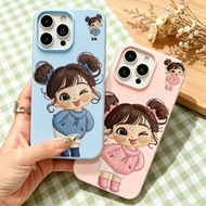 Garota com coque duplo Case 2 in 1 Case For iphone 17 17 17Air 16 15 Pro Max 14 Plus 11 12 13 iPhone