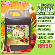 🔥BOKASHI EM1🔥 5Litre Baja Bokashi Organik Cecair/SEMBURAN PERTUMBUHAN/ Organic Liquid Fertilizer EM 