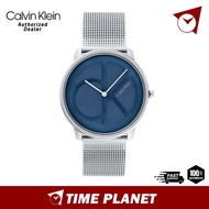 [Official Warranty] Calvin Klein Silver Mesh Blue Dial Unisex Watch 25200031