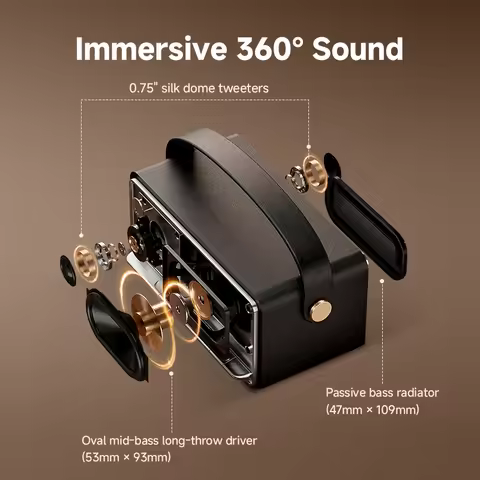 Edifier MP330 Portable Bluetooth Speaker Bluetooth V6.0 Hi-Res Audio USB-C TF Card Inputs Stereo Pai