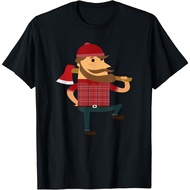 Lumberjack Hipster Mountain Man Flannel Axe T-Shirt