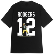 Aaron Rodgers Tshirt Unisex Casual Material 100% Cotton Black T-SHIRT GREEN BAY PACKS