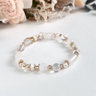 開運淨化 白水晶 月光石 天然水晶手鏈