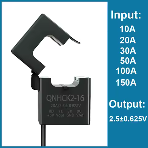 Split Core Current Sensor QNHCK2-16 10A 20A 30A 50A 100A / 2.5±2V DC current transducer hall effect 