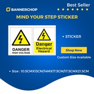 Danger High Voltage / Danger Electrical Hazard Sticker