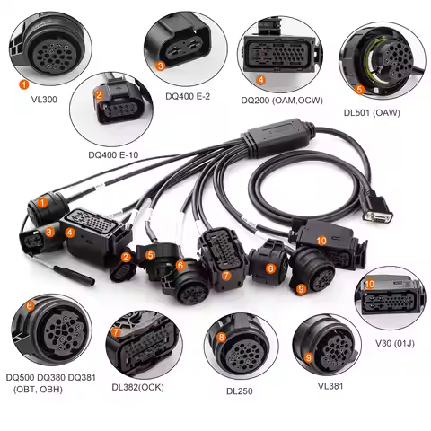 GODIAG Gearbox Cable 9-in-1 Set for V-A-G V30/ DQ200/ DL501/ VL300/ VL381/ DQ500/ DQ250/ DQ380/ DQ38