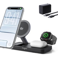 3 in 1 Qi2 Wireless Charging Station, 25W Magnetic Charger with MFi-Certified Apple Watch Module for
