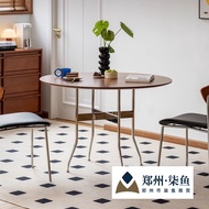 Medieval Round Table Household Round Dining Table Retro Dining Table Japanese Style Slate Round Dini