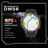Rainbuvvy DM56 GPS 5ATM Waterproof Outdoor Sports Watch 1.43-inch AMOLED Full touch screen compass H