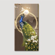 Hiasan Dinding Kayu Burung Merak Mewah Walldecor Lampu Aesthetic