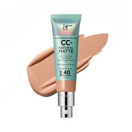 IT Cosmetics CC+ Cream Natural Matte Foundation with SPF 40 - Shine-Reducing & Long-Wear Full Covera