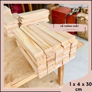 Pine wood bar 1cm x 4cm x 30cm long + smooth on 4 sides [C164]