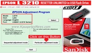 Epson Resetter L3210 in USB Flash Drive