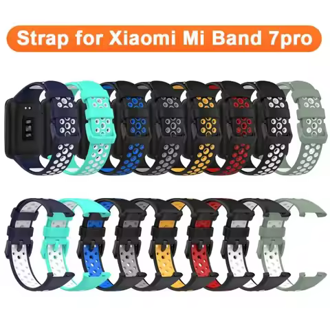 Silicone Strap for Xiaomi Mi Band 7pro Replacement Two-color Sport Blacelet Wristband for Xiaomi Mi 